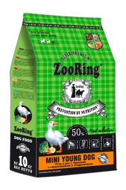 Zooring Mini Young Dog  Утка и рис с брокколи с глюкозамином и хондроитином 10 кг
